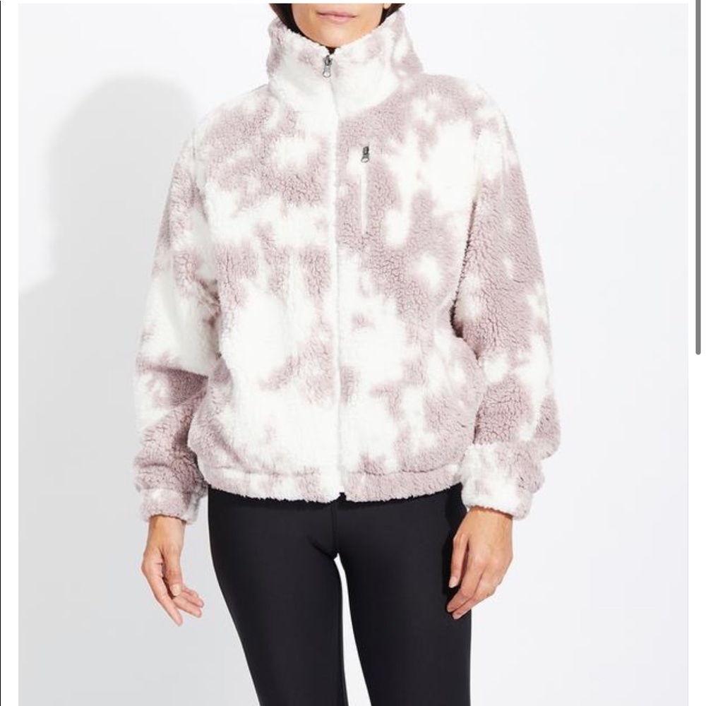 NWT Betsy Johnson TIE DYE TEDDY FLEECE JACKET PINK